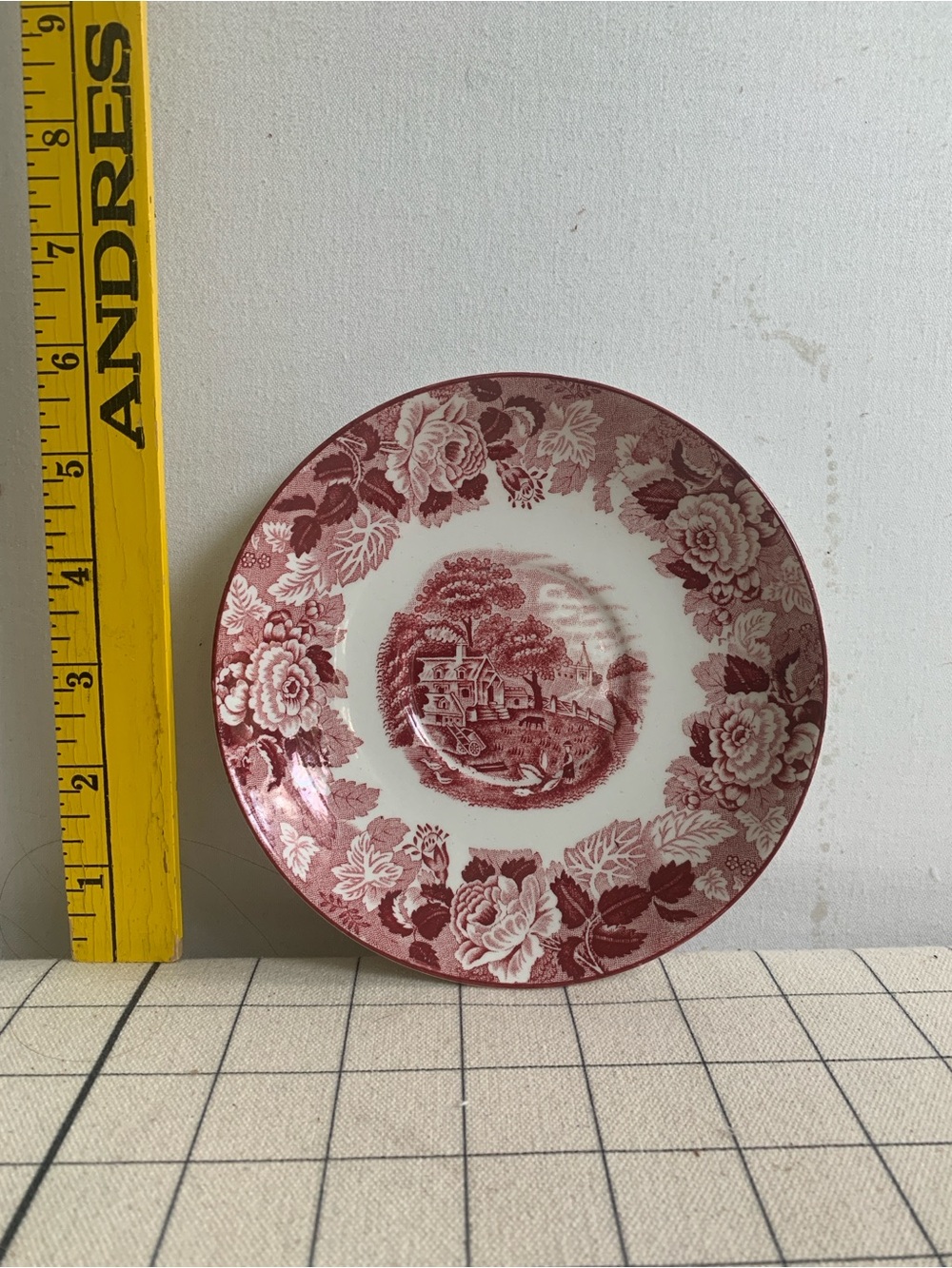 Vintage Wood & Sons Enoch Wood's English Scenery Pink Transferware Saucer